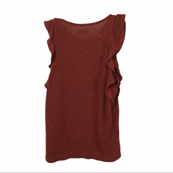 Madewell Sz Md Metallic Ruffle Tank - Picture 3 of 5